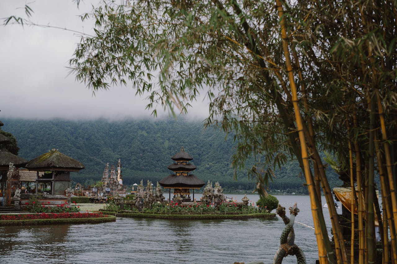 Enjoying the Fog and Views at Ulun Danu Temple Bali